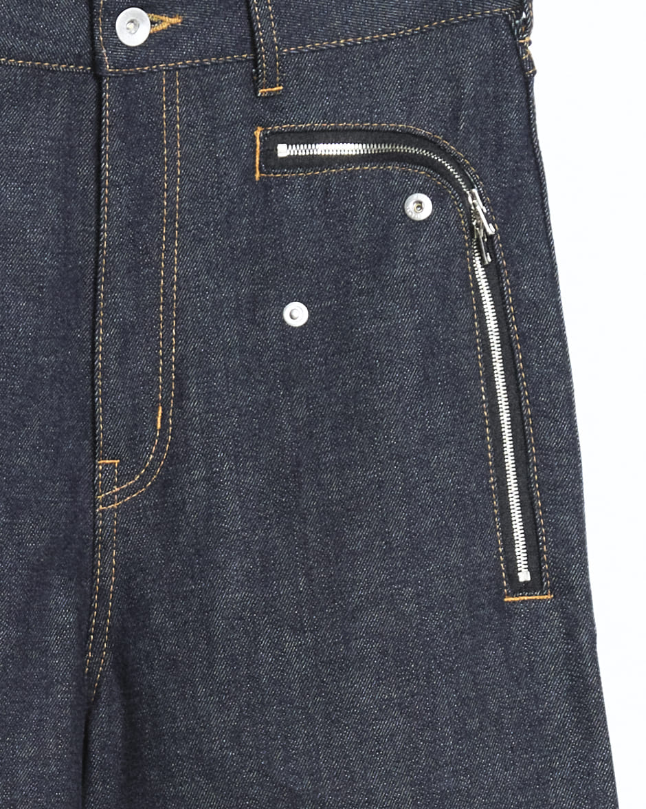 Side pleats denim PT