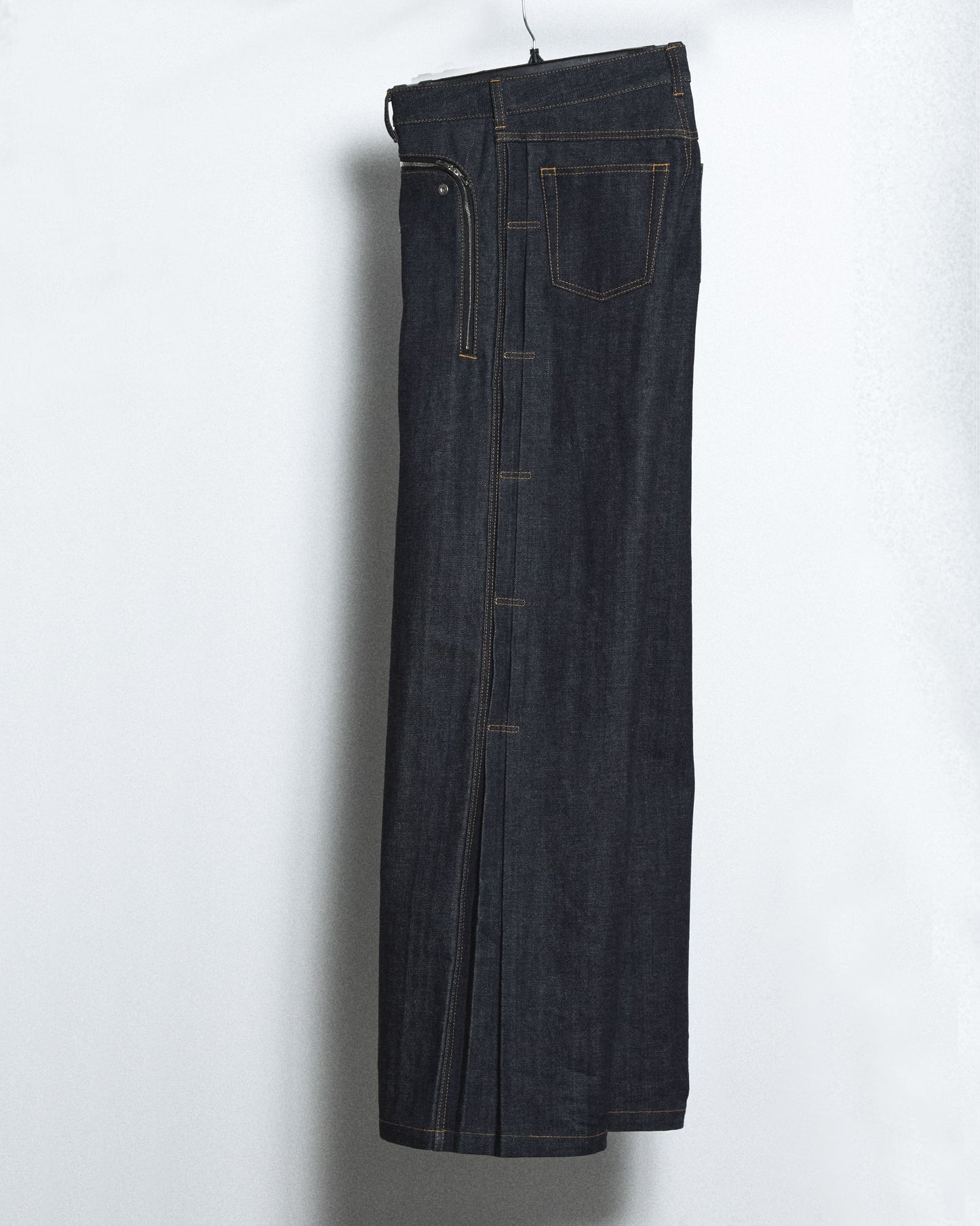Side pleats denim PT