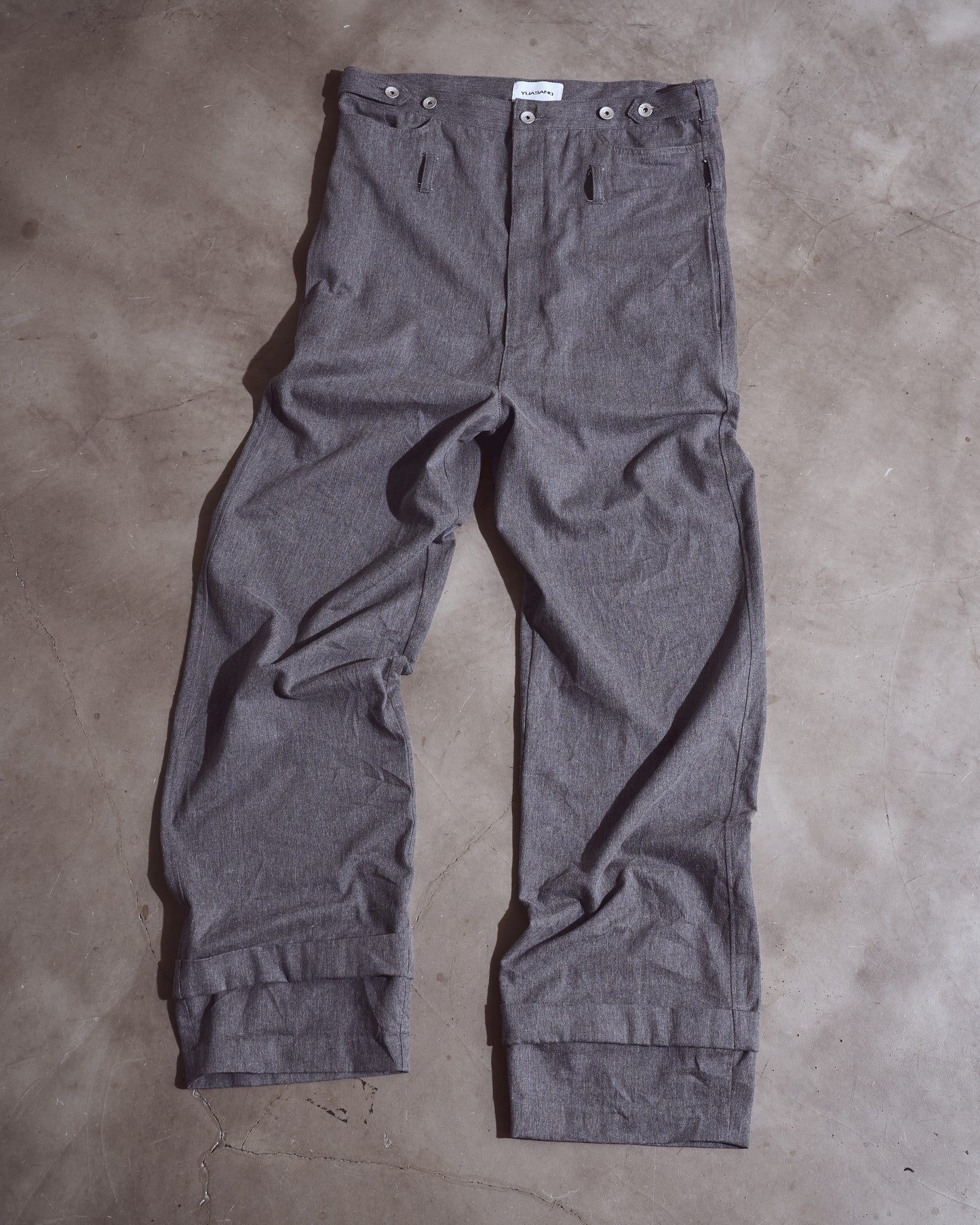 High low reproduction denim pants