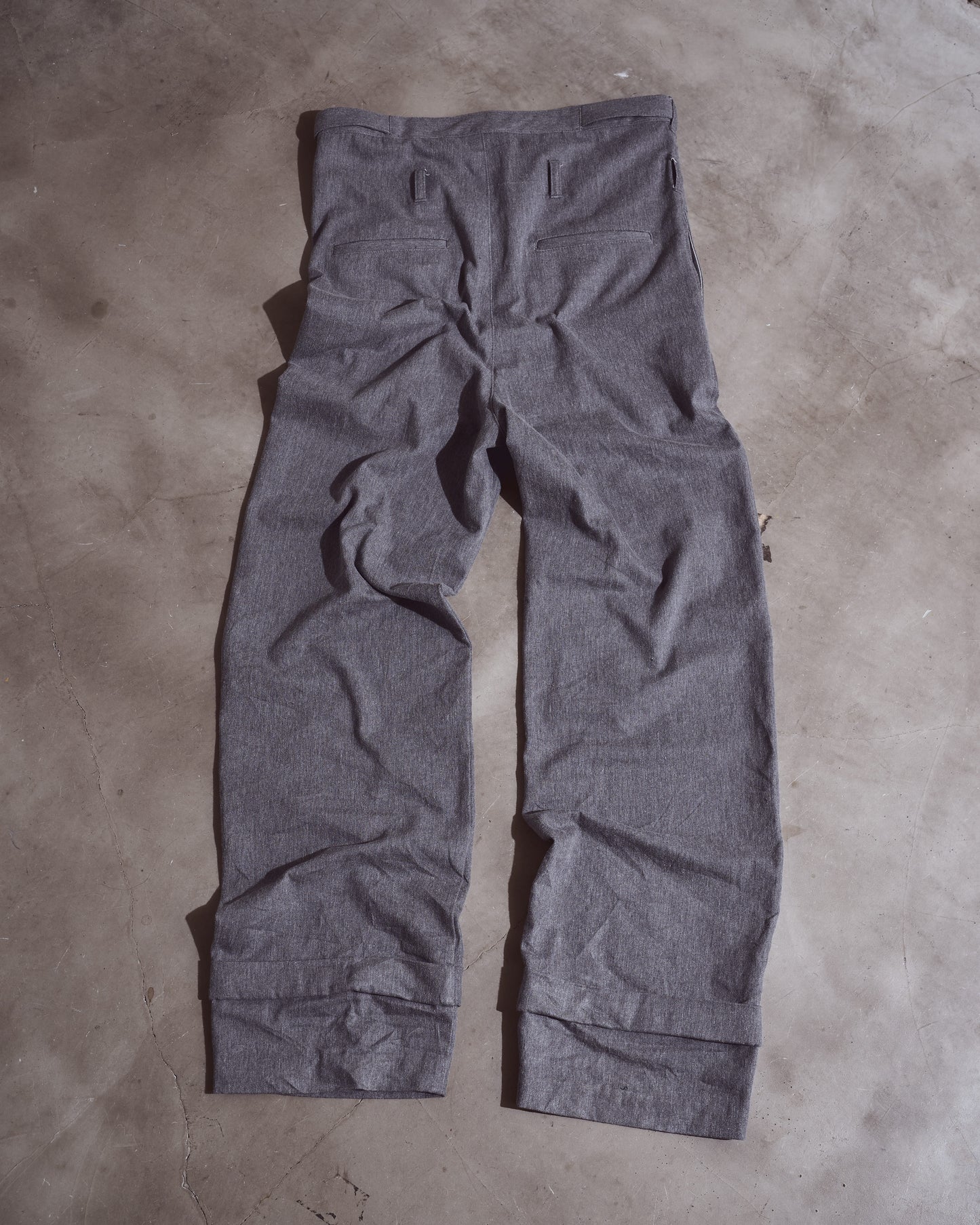 High low reproduction denim pants
